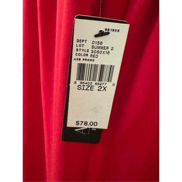 NWT AGB Plus Size Solid Cut Out A Line Dress Sz 2x - Picture 6 of 7